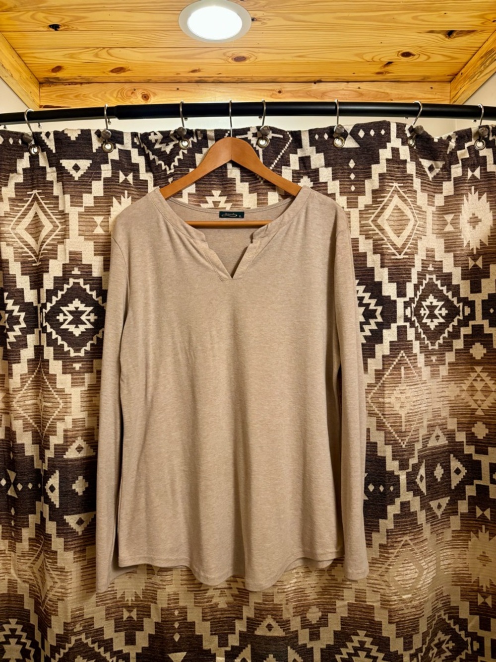 Women’s Taupe / Neutral Tan Long Sleeve Top, Size XL, Ofeefan Brand